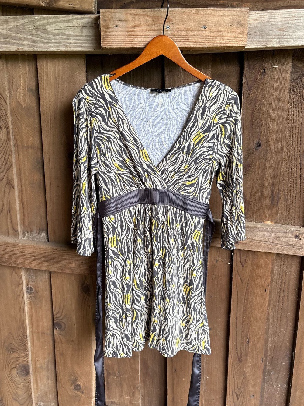 Vtg Express Y2K Guido Zebra Animal Stripe Babydoll Top